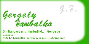 gergely hambalko business card